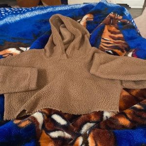 Brown sweater crop top-like